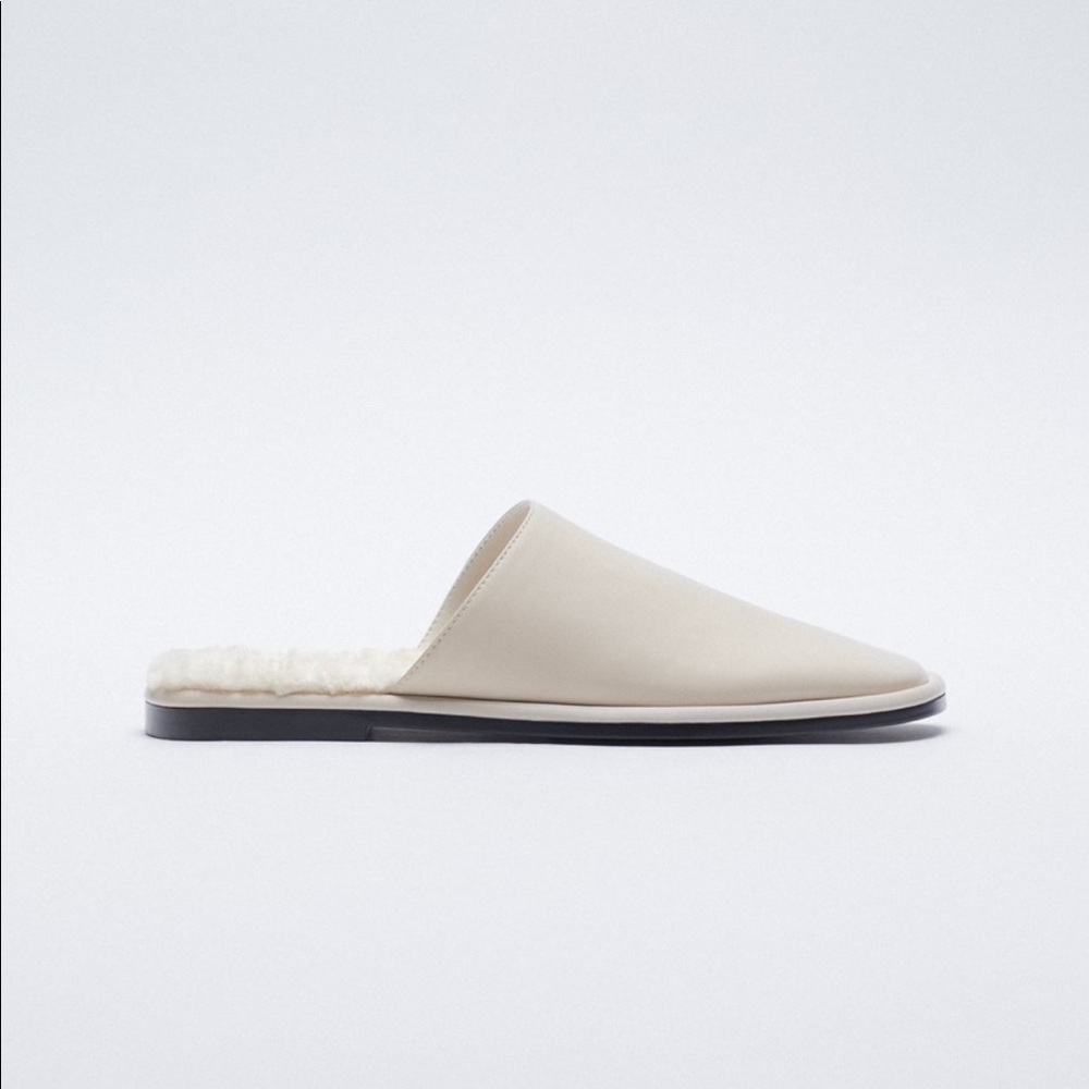 New Zara Mules Faux Fur White - Picture 9 of 11